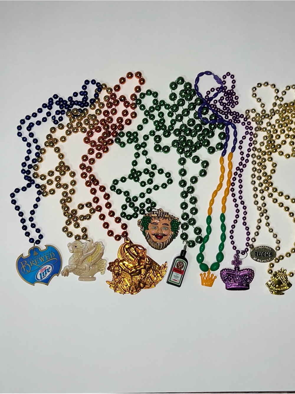 Lot Of Mardi Gra New Orleans Medallion Bead Necklaces Including Rare & Vintage